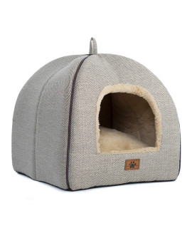 WINDRACING Cat Bed for Indoor Cats - Cat House Tent with Removable Washable Cushioned Pillow, Soft and Self Warming Kitten beds & Furniture, Pet Bed