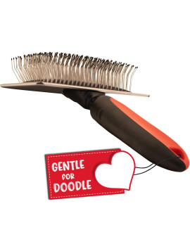 Dog Slicker Brush With Coated Tips - Extra Long Pins Removes Tangles - Doodle and Goldendoodle Brush Goes Deep Into Undercoat - Golden Retriever Brush for Shedding - Cepillo Para Perros