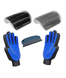 D-buy 5 Pack Cat Groomer Brush Set, Cat Self Groomers Corner Massage Combs with Catnip, Pet Grooming Mitts Brush Gloves for Short Long Fur Cats Puppy, Pet Hair Remover Brush Lint Remover