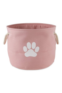 Bone Dry Pet Storage Collection Collapsible Bin, Small Round, Rose