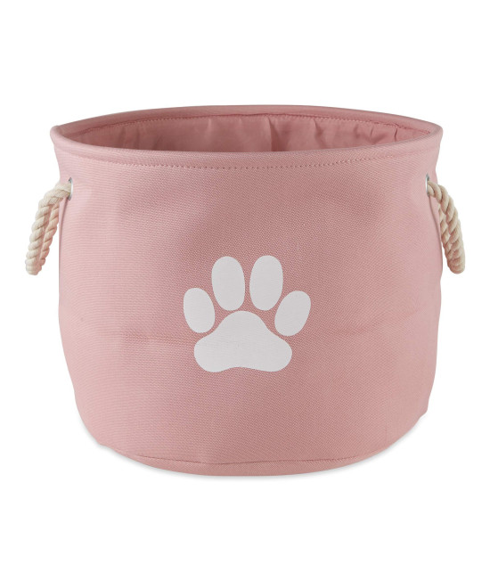 Bone Dry Pet Storage Collection Collapsible Bin, Small Round, Rose