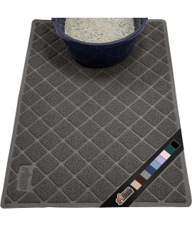 The Original Gorilla Grip 100% Waterproof Cat Litter Box Trapping Mat, Easy Clean, Textured Backing, Traps Mess for Cleaner Floors, Less Waste, Stays in Place for Cats, Soft on Paws, 40x28 Charcoal