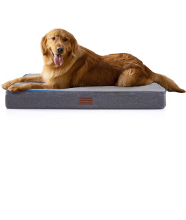 SunStyle Home Waterproof Dog Bed for Dogs & Cats Up to 100lbs Extra Large Dog Bed with Orthopedic Egg Crate Foam & Removable Washable Cover Grey Mattress Pet Mat Bed