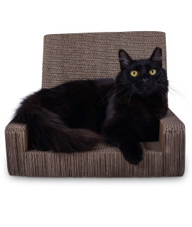 Purrfect Sofa Luxe Cat Lounger & Cat Scratcher Toy Cardboard Cat Scratcher Bed Cat Couch Bed Horizontal Cat Scratcher Cat Scratch Furniture Scratching Lounger Cat Sofa Bed -Catnip Included