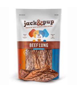 Jack&Pup Beef Lung Dog Treats for Medium Dogs Dried Beef Lungs Treat for Dogs All Natural, Single Ingredient Dog Chew (1lb Bag)