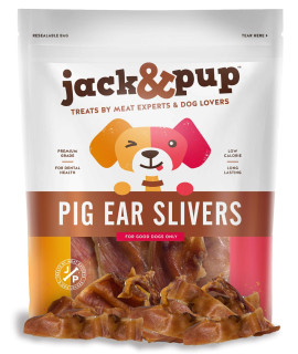 Jack&Pup Pig Ears for Dogs - Thick Pigs Ear Slivers (1lb Bag) - Premium Dog Pig Ear Treats - Natural and Healthy Dog Pork Chews; Excellent Rawhide Alternative