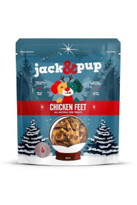 Jack&Pup Dog Dehydrated Chicken Feet for Dogs Single Ingredient Dog Treats, Rich in Glucosamine for Healthy Joints - Limited Edition (20 Pack)