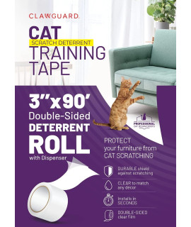 cLAWgUARD cat Repellant Tape Roll Dispenser - cat Scratch Furniture Protector - cat Deterrent Tape - cat Anti Scratch Shields - cat Scratch Sofa Protection - Sofa Drapes Screens and More