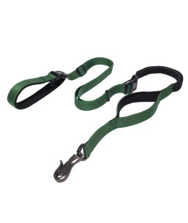 LOS ANDES Heavy Duty Dog Leash, 5-8 FT Walking Leash, Traffic Handle Extra Control, Shock Absorbing Bungee Leash with Car Seat Belt Buckle, Reflective Dog Lead for Medium and Large Dogs, Green