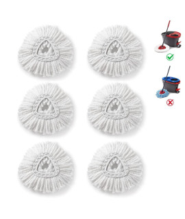 6 Pack Mop Replacement Head Refill for Spin Mop Power Refill Easy cleaning Microfiber