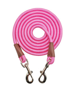 SEPXUFORE Tie Out Rope Dog Leash, 8/10/ 15/20/ 30FT Heavy Duty Nylon Check Cord for Medium Large Dogs Indoor/Outdoor Playing Camping Backyard (Pink, 3/8 x 10ft)