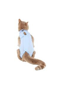 TORJOY Kitten Onesies,Cat Recovery Suit for Abdominal Wounds or Skin Diseases,After Surgery Wear Anti Licking Wounds,Breathable E-Collar Alternative for Cat Blue M