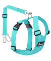 Pawaboo Dog Safety Vest Harness, Pet Car Harness Vehicle Seat Belt with Adjustable Strap and Buckle Clip, Easy Control for Driving Traveling Safety for Small Medium Dogs Cats, Large, Blue