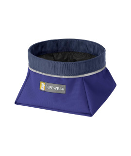 Ruffwear, Quencher Dog Bowl, Collapsible, Portable Food and Water Bowl, Huckleberry Blue, Medium