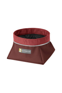 Ruffwear, Quencher Dog Bowl, Collapsible, Portable Food and Water Bowl, Fired Brick, Large
