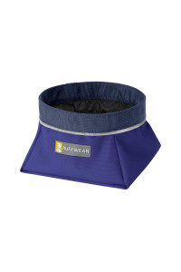 Ruffwear, Quencher Dog Bowl, Collapsible, Portable Food and Water Bowl, Huckleberry Blue, Small