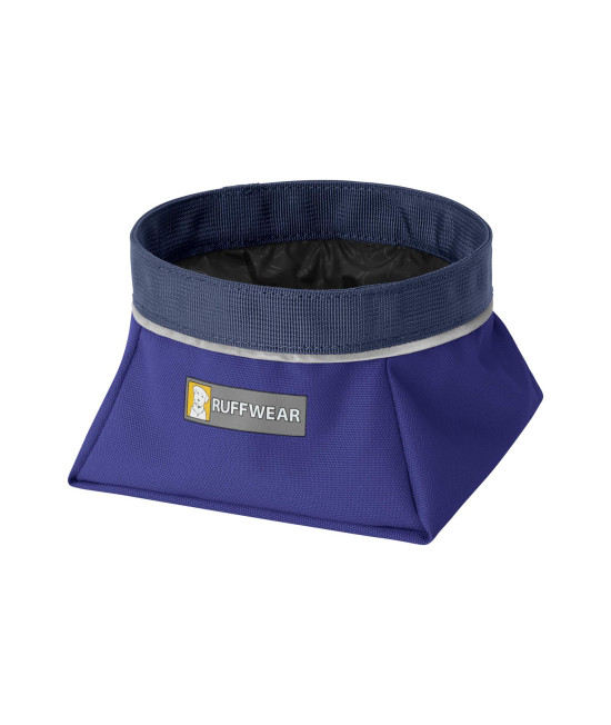 Ruffwear, Quencher Dog Bowl, Collapsible, Portable Food and Water Bowl, Huckleberry Blue, Small