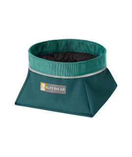 Ruffwear, Quencher Dog Bowl, Collapsible, Portable Food and Water Bowl, Tumalo Teal, Large