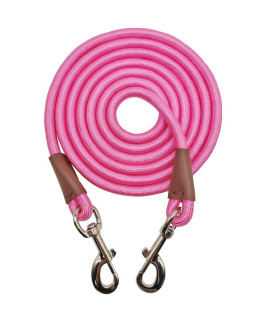 SEPXUFORE Dog Tie Out Rope Tether 8FT / 10FT / 15FT/ 20FT/ 30FT, Dog Line for Outside Nylon Check Cord for Medium Large Dogs Outdoor Playing Camping Backyard (Pink, 3/8 x 8ft)
