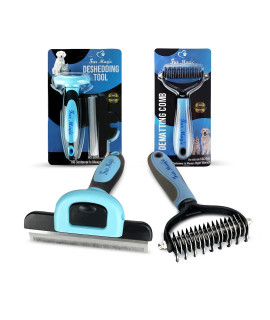 Fur Magic Large Deshedding Tool & Dematting Comb - Grooming Brushes for Dogs, Cats, Horses - Reduce Shedding and Remove Knots, Mats and Loose Undercoat