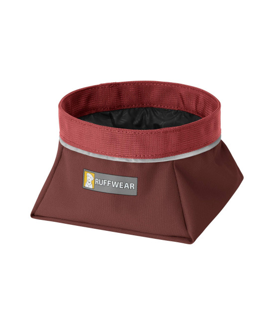 Ruffwear, Quencher Dog Bowl, Collapsible, Portable Food and Water Bowl, Fired Brick, Medium