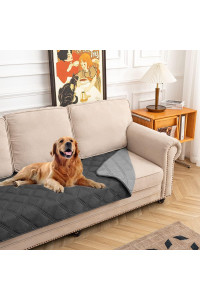 SUNNYTEX Waterproof & Reversible Dog Bed Cover Pet Blanket Sofa, Couch Cover Mattress Protector Furniture Protector for Dog, Pet, Cat(30*70,Dark Grey/Grey)