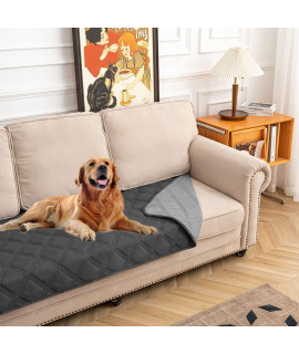SUNNYTEX Waterproof & Reversible Dog Bed Cover Pet Blanket Sofa, Couch Cover Mattress Protector Furniture Protector for Dog, Pet, Cat(30*70,Dark Grey/Grey)