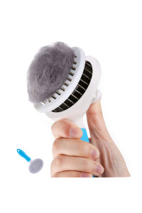 cat Brush, Self cleaning Slicker Brushes for Shedding and grooming Removes Loose Undercoat, Mats and Tangled Hair grooming comb for cats Dogs Brush Massage-Self cleaning (full rubber, BLUE)