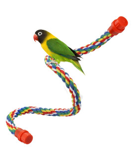 Bird Rope Perch for Parrots, Cockatiels, Parakeets, Budgie Cages Comfy Birds Colorful Rope Perches Toy (31.5inch Plastic nut)