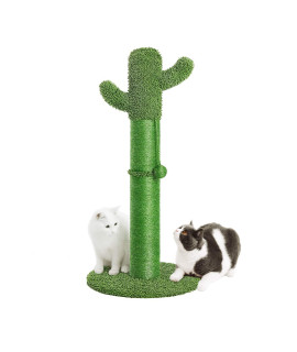 Catinsider 34 Cactus Cat Scratching Post with Dangling Ball for Cats Large Version Green