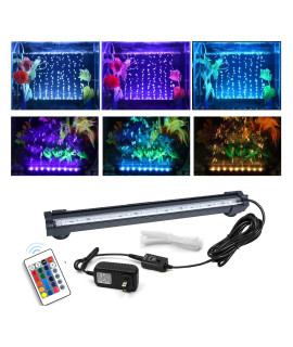 Aquarium air Bubble Light, RGB LED Fish Tank Light with 16 Colors 4 Modes, Remote Control IP68 Submersible LED Aquarium Lamp with for Turtle Tank, Betta, Shrimp(7.1inch Light Tube(with Remote))