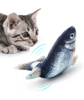 mondetech Upgraded Flipping Flopping and Wiggling Fish Cat Toy, 3 Motion Activated Modes, Built-in 350mAh Large Battery for Long Time Playing, Enhanced with Battery Safety Chips Etc (Grass Carp)