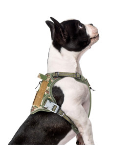 BUMBIN Tactical Dog Harness for Medium Dogs No Pull, Famous TIK Tok No Pull Dog Harness, Fit Smart Reflective Pet Walking Harness for Training, Adjustable Dog Vest Harness with Handle Forest Camo M