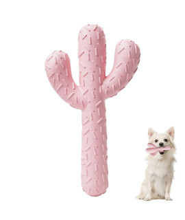 MewaJump Dog Chew Toys, Tough Rubber Dog Toys for Aggressive Chewers, Cactus Durable Toys for Training and Cleaning Teeth, Pink Cute Dog Toys for Medium/Large Dog