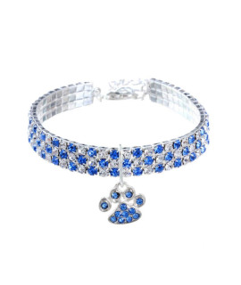 RayMinsino Pet Collar with Diamonds, Adjustable Crystal Diamond Elastic Heart Claw Pendant Wedding cat and Dog Small pet Necklace Jewelry