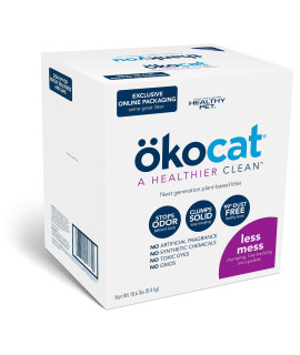 kocat Less Mess Natural Wood Clumping Cat Litter Mini-Pellets, Great for Long-Hair Breeds, 18.6 lbs, Large