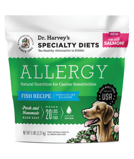 Dr. Harvey's Specialty Diet Allergy Salmon Recipe, Human Grade Dog Food for Dogs with Sensitivities and Allergies (5 Pounds)