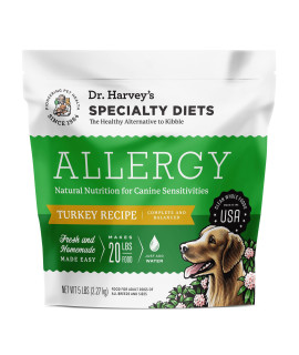 Dr. Harvey's Specialty Diet Allergy Turkey Recipe, Human Grade Dog Food for Dogs with Sensitivities and Allergies (5 Pounds)