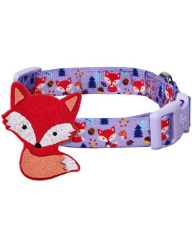 Blueberry Pet Red Fox Adjustable Dog Collar with Detachable D?cor, Large, Neck 18-26