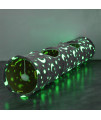 LUCKITTY Cat Tunnel Tube with Plush Ball Toys Collapsible Self-Luminous Photoluminescence, for Small Animals Pets Bunny Rabbits, Kittens, Ferrets,Puppy and Dogs Grey Moon Star