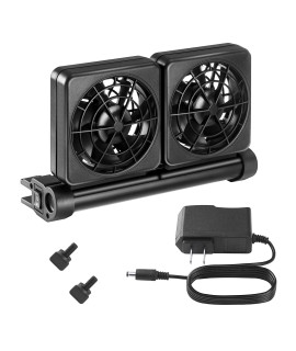 Seven Master Aquarium Chillers, Fish Tank Cooling Fan System 3-Head Wind Power and Angle Adjustable Clip On Chiller, 2 Gears for Control (3-Head)