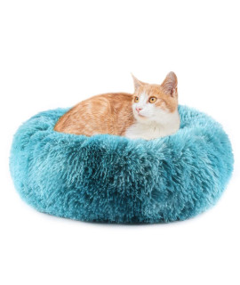 EMUST Pet Cat Bed Dog Bed, 5 Sizes for Small Medium Large Pet Cats Dogs, Round Donut Cat Beds for Indoor Cats, Anti-Slip Marshmallow Dog Beds, Multiple Colors (40cm-15.7??, Blue)