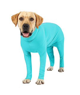 Due Felice Dog Onesie Surgical Recovery Suit for After Surgery Pet Anti Shedding Bodysuit Long Sleeve Anxiety Shirt for Female Male Dog Blue/XL