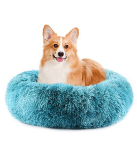 EMUST Pet Cat Bed Dog Bed, 5 Sizes for Small Medium Large Pet Cats Dogs, Round Donut Cat Beds for Indoor Cats, Anti-Slip Marshmallow Dog Beds, Multiple Colors (60cm-23.6??, Blue)