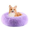 EMUST 23.6 Cat Bed, Anti-Slip Cat Donut Bed, Round Dog Bed for Small and Medium Dogs, Marshmallow Cat Beds for Large Cats, Multiple Colors (60cm-23.6??, Purple)