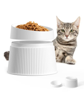 uahpet Elevated cat Food Bowl Super Widen Raised cat Food Dishes for Protecting Spine, Reliefing Whisker Fatigue, Anti-Vomiting 17A Tilted Pet Feeding Bowls with Silicone Mat for Indoor cats