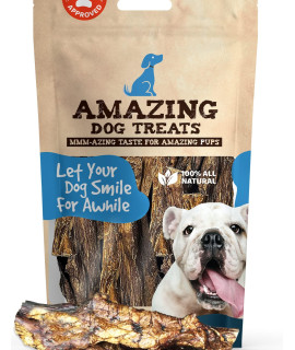Amazing Dog Treats - 6 Inch Mega Thick Beef Lung Jerky Reward for Dogs (10 Pc/Pk) 100% Natural Beef Lung Snacks for Dogs Single Ingredient High-Protein Low-Fat Grain-Free Beef Lung Dog Treats
