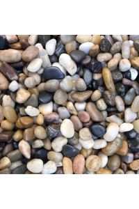 Voulosimi River Rock Stones, Natural Decorative Polished Mixed Pebbles Gravel,Outdoor Decorative Stones for Plant Aquariums, Landscaping, Vase Fillers (4 LB, Mixed Colors)