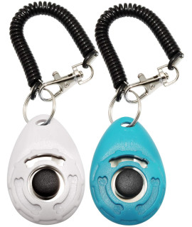 Training Clicker for Pet Like Dog Cat Horse Bird Dolphin Puppy with Wrist Strap, 2 Pack