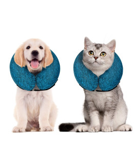 WONDAY Dog Cone for After Surgery, Pet Inflatable Collar Comfy Soft Dog Cone, Adjustable Protective Recovery Dog Collar for Wound Healing and Prevent from Biting & Scratching